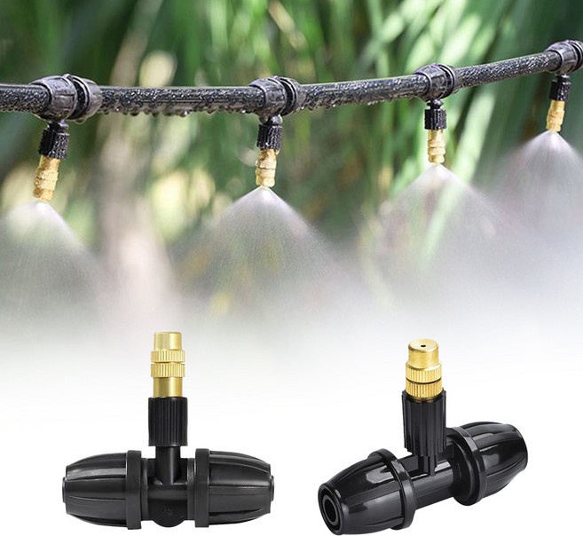 HK sell 웰리프 냉각 분무 원예 조경 야외 미세 스프링클러, 블랙, 1개, 10P