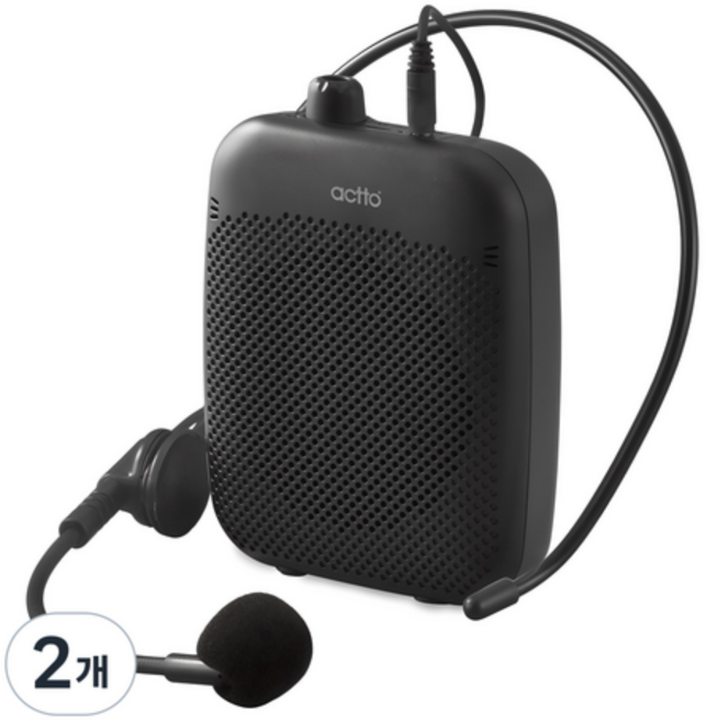 엑토 헤드마이크 블루투스 앰프, MIC-27, 블랙, 2개