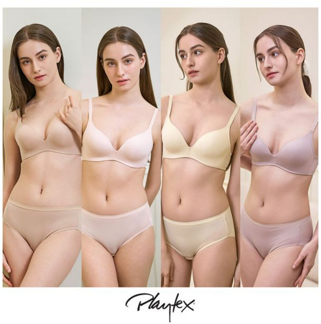 플레이텍스 노와이어 시크릿 브라팬티 8종 베이지+피치+버터옐로우+샌드베이지