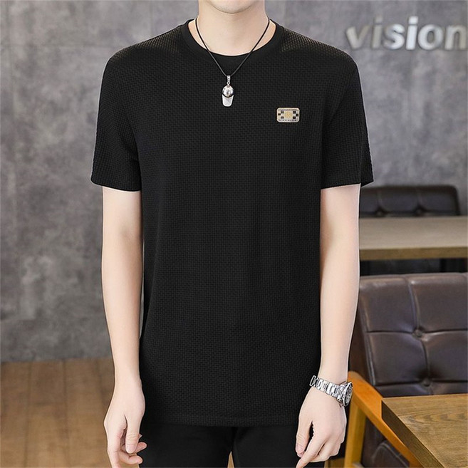 besteffie 남성 여름 컴포트핏 반팔 티셔츠 베이직 클래식 편안한 데일리웨어 남자 단톤 고급 빅사이즈 상의 K75