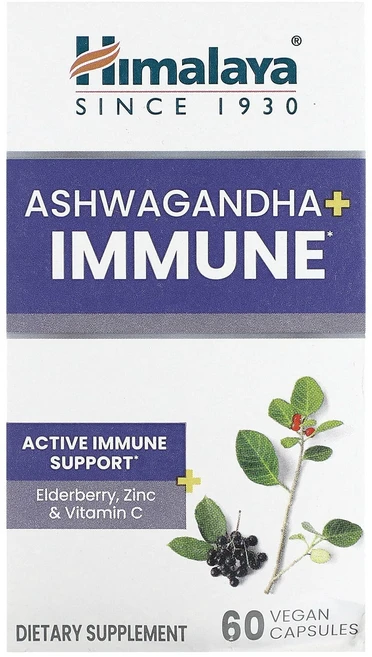 Himalaya 아슈와간다 + 면역력 베지 캡슐 60정, Himalaya 아슈와간다  면역력 베지 캡슐 60정, 1개 - 쿠팡