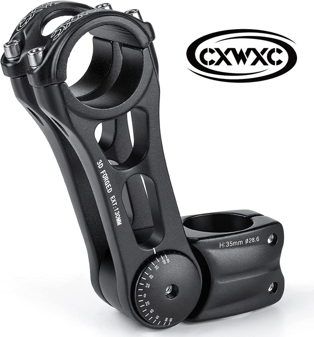 자전거 핸들바 각도조절 스템 31.8mm 90~145mm, ASS822-130mm, 1개, 검정