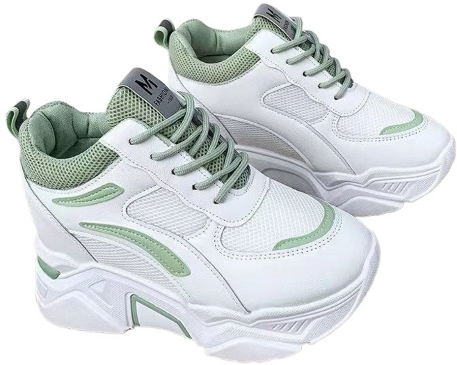 LRY여성 봄가을 키높이 운동화 패션 뉴 8cm 통굽 메쉬 통풍 운동화 여성 키높이 스니커즈 W6J2901*23N9F28L