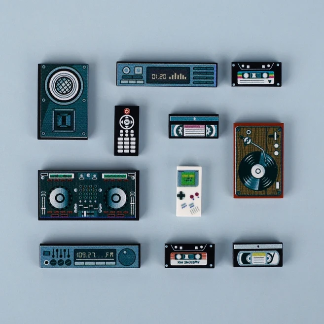 음식 인쇄 타일 여권 비행기 티켓 빌딩 블록 스시 피자 사운드 나침반지도 우유 주스 소스 디저트 벽돌 장, B10-65-2