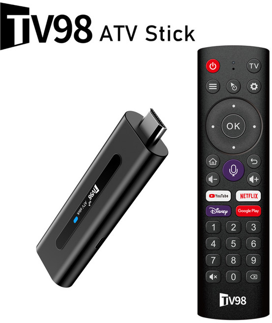 PYHO TV셋톱박스 4K 듀얼밴드 5G+WIFI6 안드로이드12 TV케이스+블루투스 음성리모컨 TV98, 1개, Stick(2G+16G)