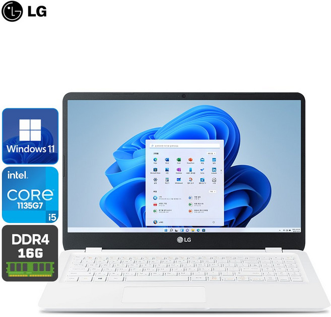 [20대 한정] LG 울트라PC 최신형 노트북 11세대 대화면 초고속 윈도우11, 15U50P, 윈도우 11 프로, 16GB, 256GB, 화이트