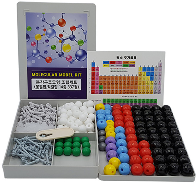 분자구조모형 조립세트(봉결합.직결합 14종337점)-ZUB, 1개