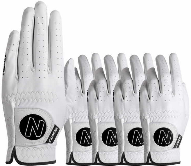 엑스앤글러브 N시리즈 남성 올양피 골프장갑 4장세트+1장추가, 5개, 블랙로고