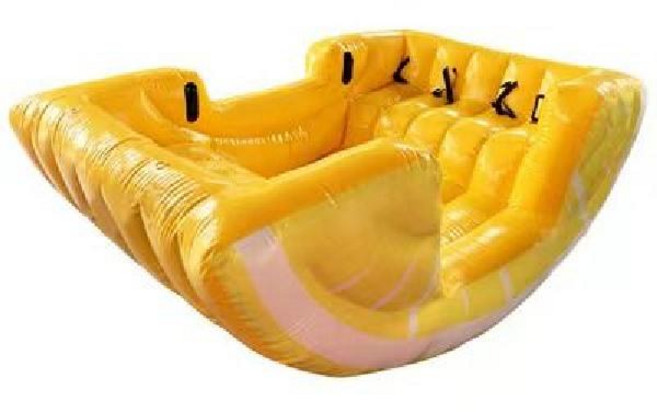 에어바이킹 레몬 에어바운스 노란색 4인용 에어보트 놀이체육, 4인
