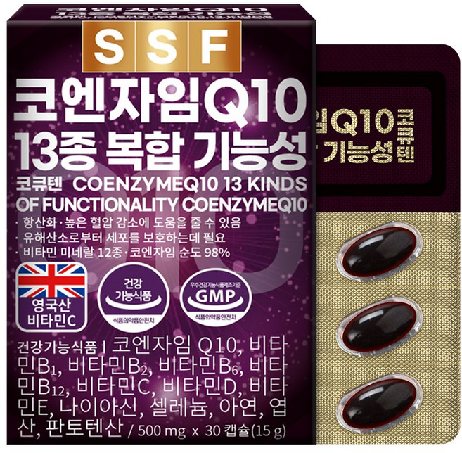 순수식품 코엔자임Q10 코큐텐 비오틴 엽산 아연 30캡슐 1박스, 30정, 1개