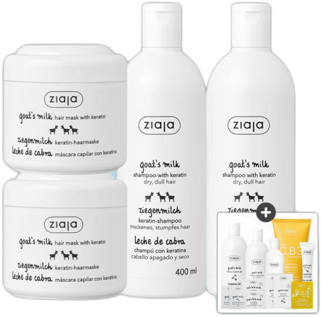 지아자 산양유 샴푸 + 산양유 헤어 마스크팩, 2개, 400ml