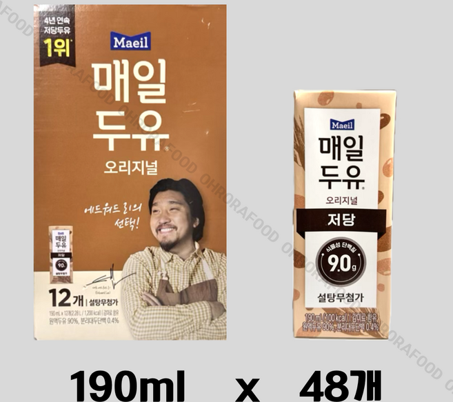 매일유업 매일두유 식이섬유, 190ml, 48개