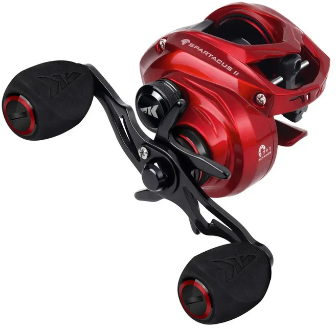 쿠쿠스토어 KastKing Spartac II 울트라 스무스 베이트캐스팅 릴 8KG 최대 드래그 7+1 볼 베어링 고속 기어, 오른손, 협력사, 02 Red