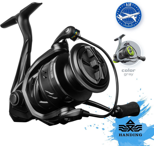 HANDING M1 스피닝 릴 흑연 12kg 최대 9 + 1 5.2:1 Finesser 스테인리스 스틸, 1개