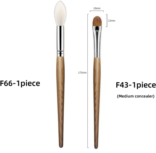 테이퍼드 하이라이터 브러쉬 천연모 얼굴 세팅 파우더 블렌딩 블러셔 메이크업, 06 F66 And F43