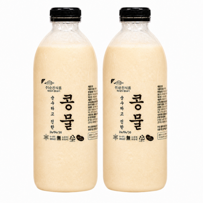 명품소이 맷돌로간 100%국산햇콩 무첨가 진한 콩물, 1L, 2세트