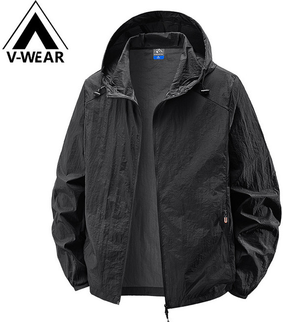 男士防曬衣 夏季薄款 防紫外綫 釣魚騎行服 戶外運動外套 防潑水材質 黑色