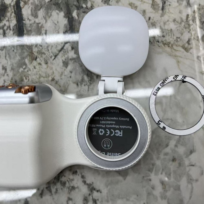 磁吸手機穩定器藍芽遙控器, 白色磁吸助拍器 補光燈, 1個, 如圖