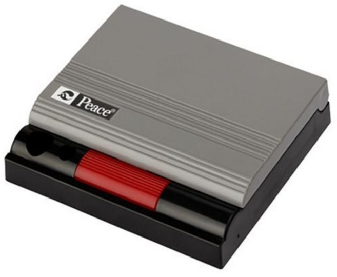 1065 평화 원터치 50 인주 / 원터치 뚜껑오픈 사각인주 원형인주 휴대용, 원형 100인주