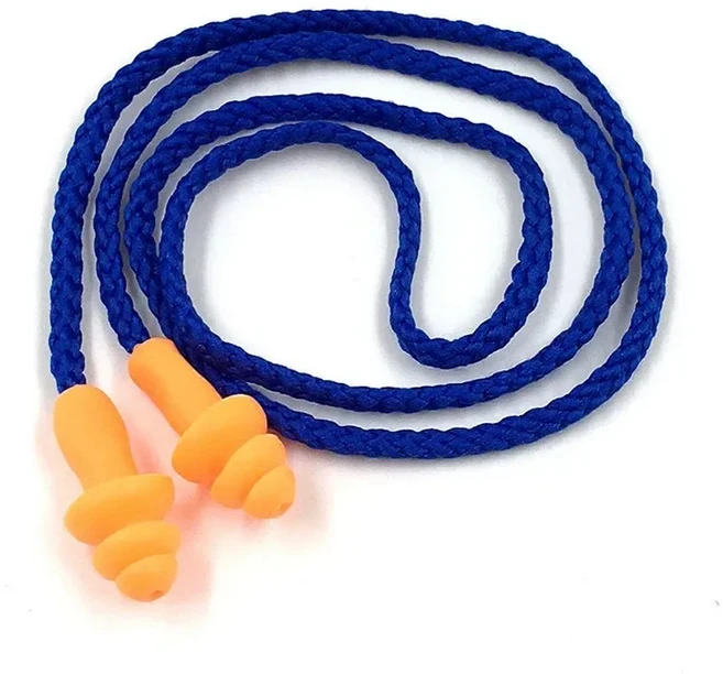 10 개/대 부드러운 실리콘 유선 귀 플러그 보호기 재사용 가능한 귀마개 청력 보호 소음 감소 귀마개 편안, 01 파란색