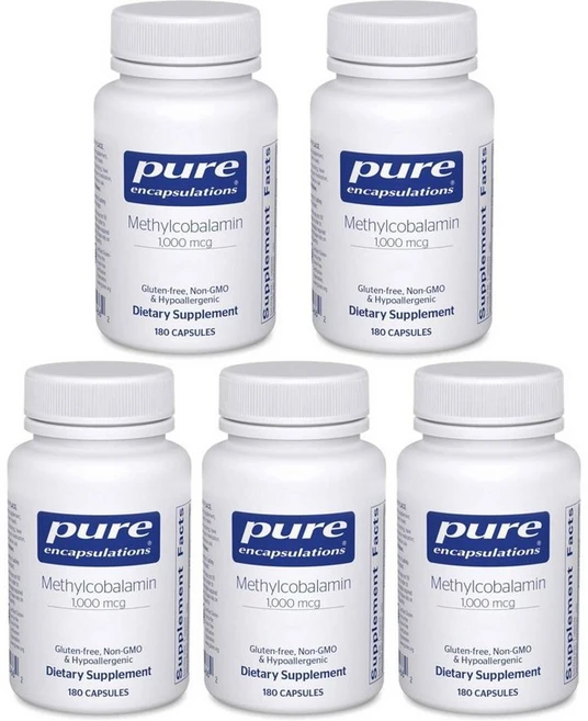 퓨어 인캡슐레이션스 메틸코발라민 1000mcg 비타민 B12 캡슐, 180정, 5개 - 쿠팡