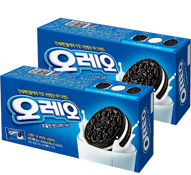 오레오 초콜릿 샌드위치 쿠키, 300g, 2개