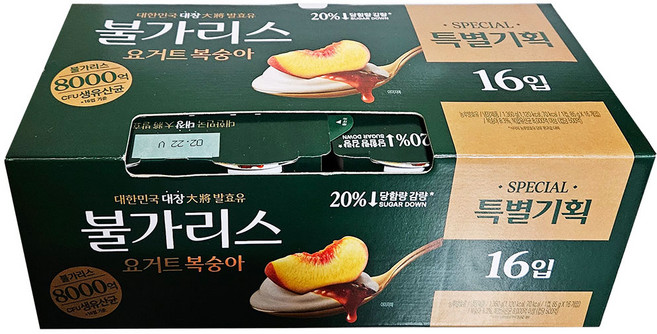 남양 떠먹는 불가리스 복숭아 85g x 16개/아이스발송, 360g, 1세트