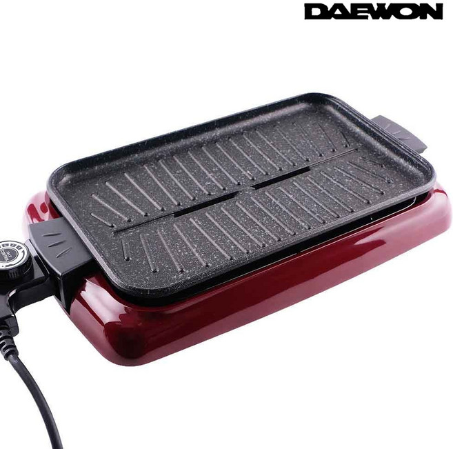 국산 대원 미니 가정용 전기그릴 생선 굽는 삼겹살 고기 굽는 전기 그릴 팬 불판 2인용, 대원 전기그릴 DW-HM360