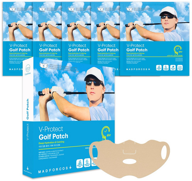 매드포코스 V 프로텍트 골프패치 남성용, 베이지색, 5개