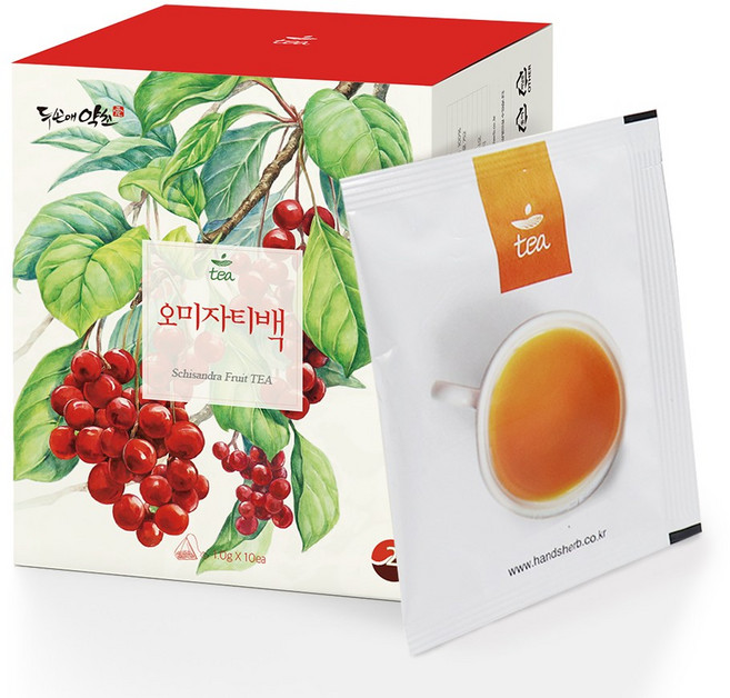 두손애약초 오미자 티백 차 국내산 오미자차, 1g, 1개, 10개입