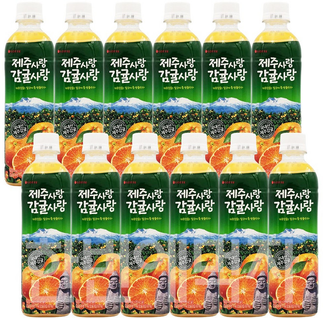 롯데칠성음료 제주감귤 500ml x 12펫, 12개