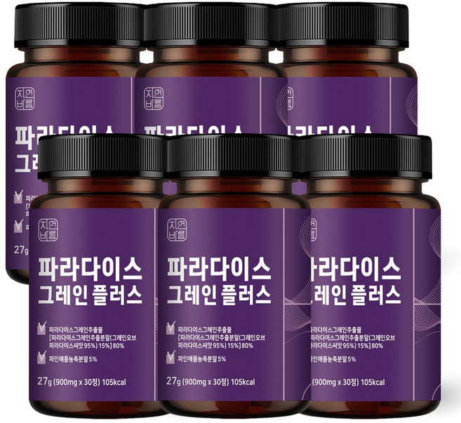 자연바름 파라다이스 그레인 플러스, 6개, 30정