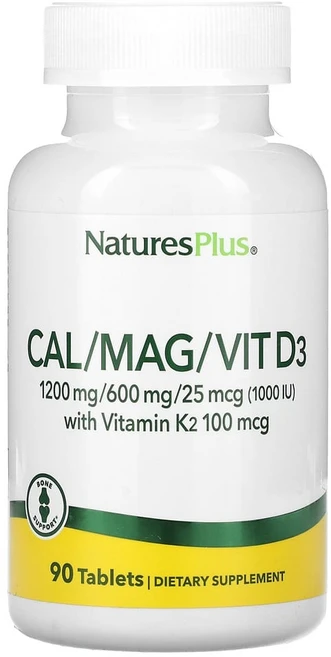 네이쳐스플러스 비타민K2 함유 칼슘/마그네슘/비타민D3 90정, 1개 - 쿠팡