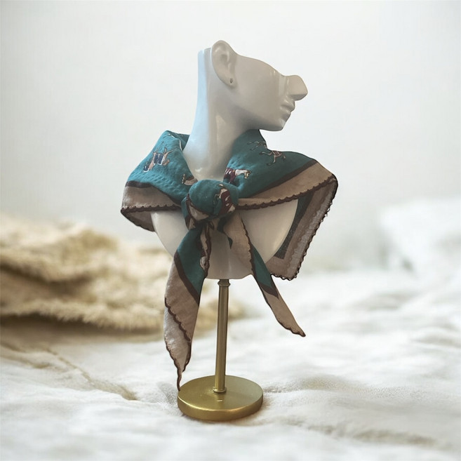 말그림 손수건 아사면 쁘띠 갑상선 스카프 4매