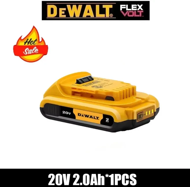 호환듀얼트 배터리 20V 6AH (DCB182 DCB200 DCB606 호환) 무선 드릴 공구용 + 충전기, 10 20V 1PCS 2.0Ah