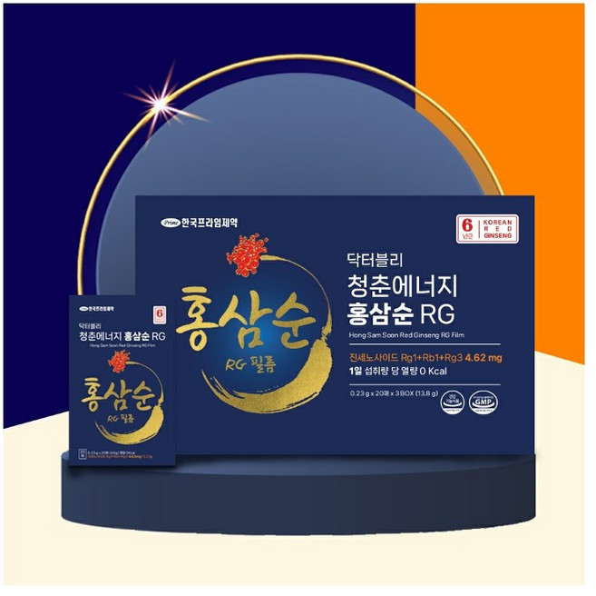 청춘에너지 홍삼순 RG 홍삼필름 (60매 2개월분), 3개, 20회분