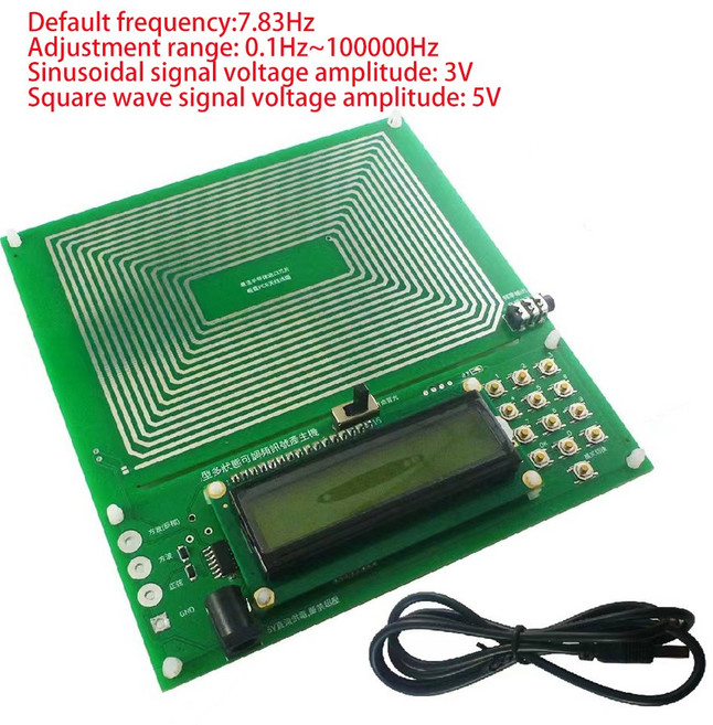 DC 5V 조절식 0.1Hz-100KHz 7.83Hz 슈만 공명 초저주파 펄스 파 발생기 오디오 공명기 사인파, 1개
