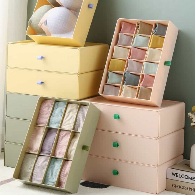 칸칸이정리함 속옷서랍장 넥타이 양말 카니카니 수납, 상품선택, 12칸 아보카도그린