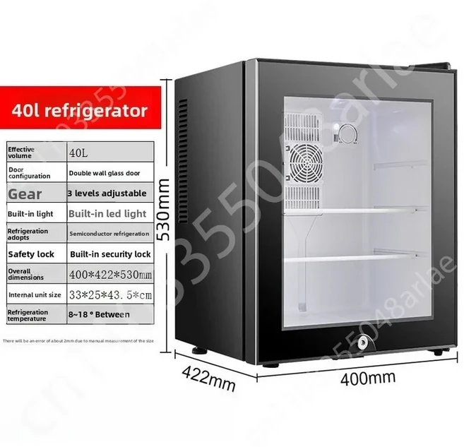 20L/30L/40L 소형 냉장고 미니 냉장고 유리문 무압축기, 02 40L