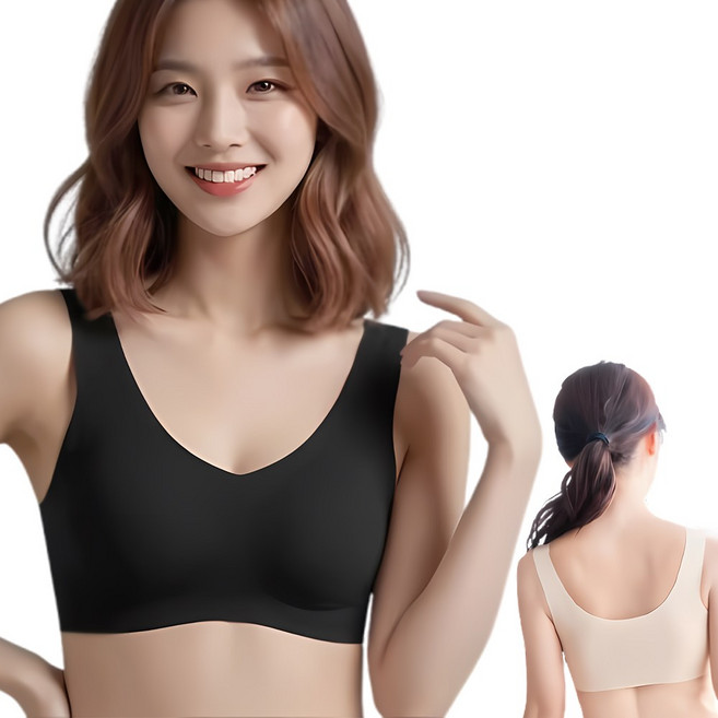 젝소 여성 노와이어 올데이브라 편한 일체형 심리스 브래지어 2P