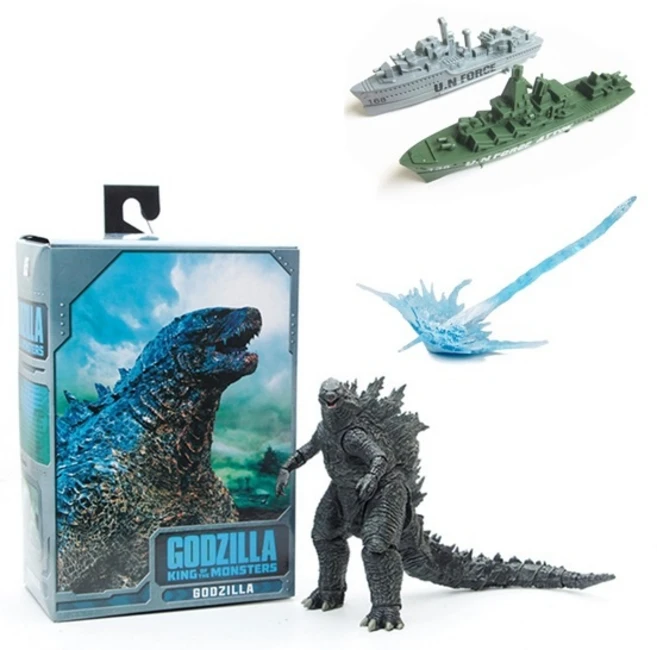 NECA 고질라 킹오브몬스터 몬스터 메카 피규어 네카, 블랙 고질라 + 브레스 + 전함2개, 1개 - 쿠팡