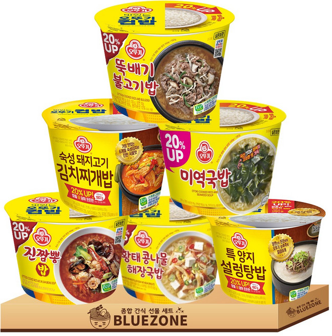 오뚜기 컵밥 국밥세트 (뚝불고기+김치찌개+미역국+진짬뽕+황태국+설렁탕), 217.5g, 1개