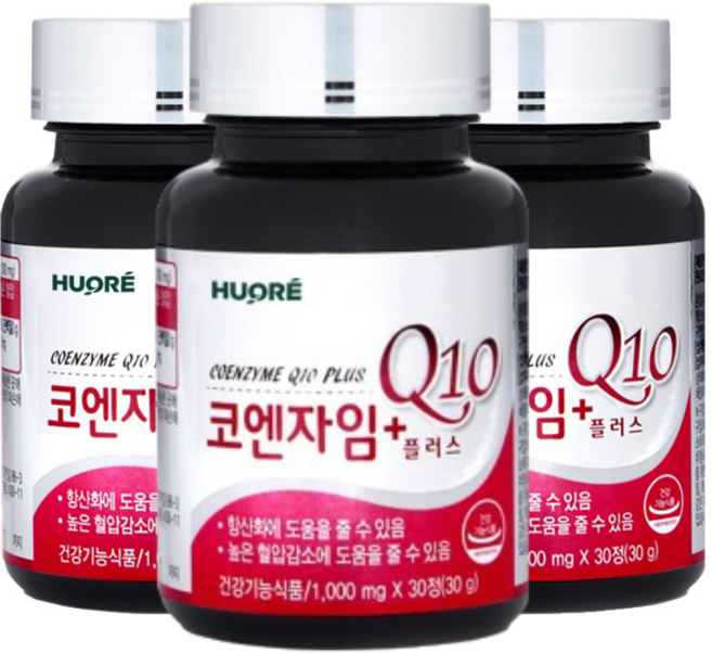 코큐텐 코엔자임 코엔자임큐텐 코엔자임Q10플러스, 30정, 3개