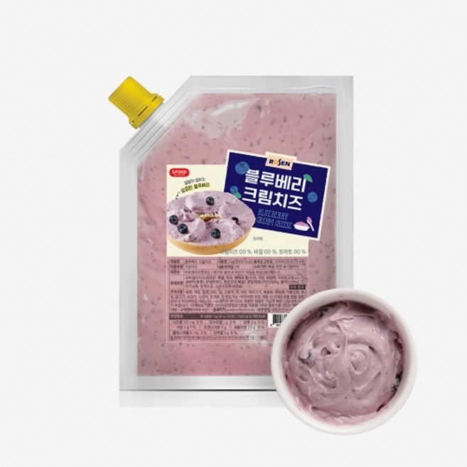 로젠치즈 블루베리 크림치즈 1kg 베이글 브런치 디저트, 1개