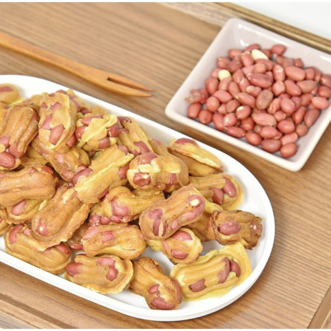 꽈배기와도너츠 군산 달달 고소한 쌀콩빵(땅콩빵) 국산 쌀 100% 땅콩 과자 디저트 아침식사 휴게소, 1개, 500g