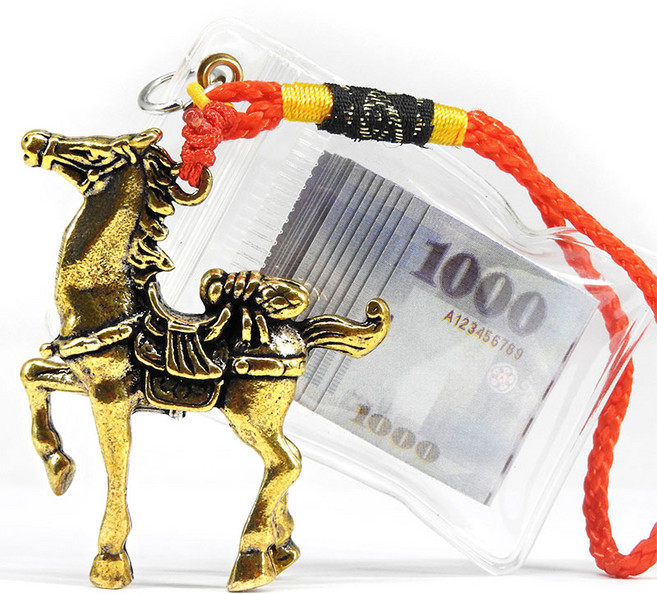 【168開運坊】馬上系列吊飾 銅馬上有蠅(贏) 八張錢1000-馬上贏錢 開光/擇日, 不需開光(自行處理), 1套