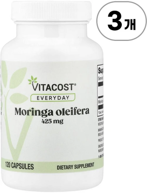 비타코스트 에브리데이 모링가 올레이페라 425mg Vitacost Everyday Moringa Oleifera 425 mg 120정, 3개 - 쿠팡