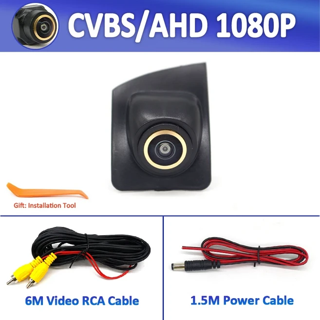 BMW 5 시리즈 F07 2009에서2013 2014 차량 전방 로고 카메라 야간 투시경, 01 Golden Camera, 02 AHD 1920X1080P