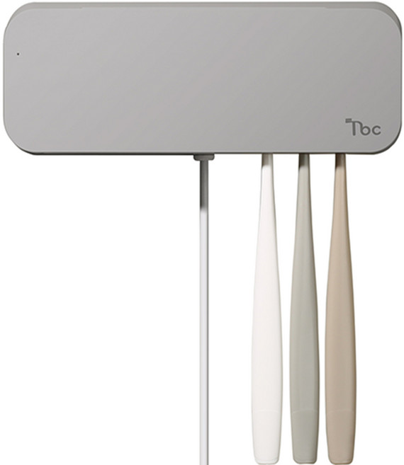 더본케어 칫솔살균기 가정용 히팅살균 UV 칫솔걸이 6개 면도기걸이 무선 휴대용, 그레이