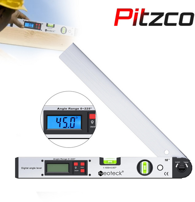 피츠코 디지털 각도기 전자 경사 측정기 PTC-400W, 1개, 415mm